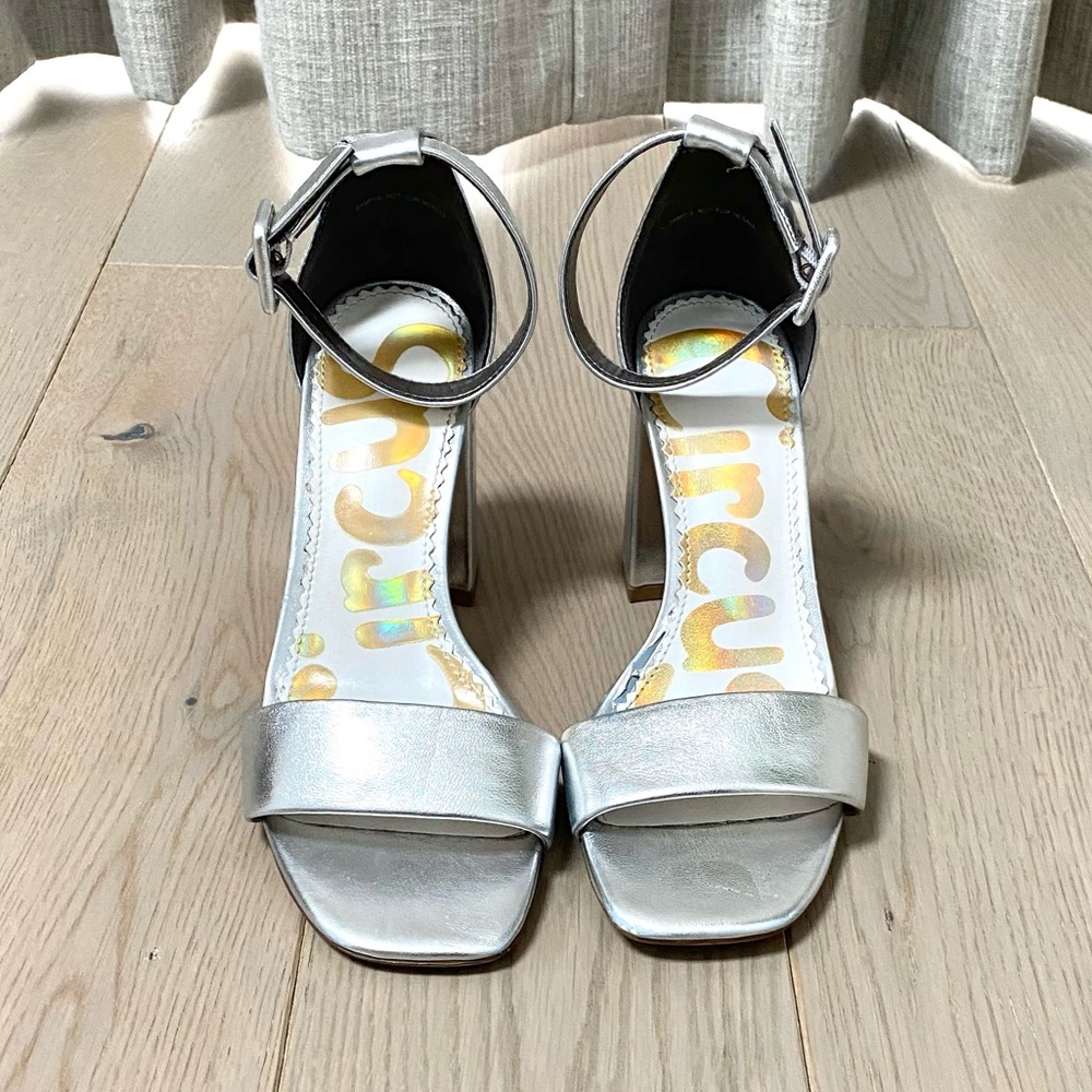 Circus by Sam Edelman Silver Strap Heels Size 6